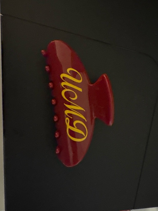 Accessories - Red University of Maryland Hair Claw Clip with Yellow Script